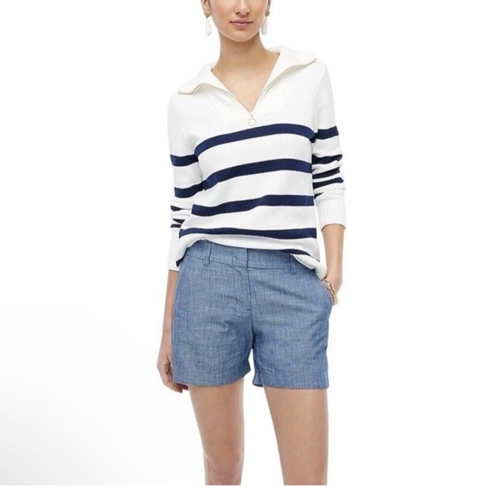 J. Crew Factory 5” Chambray Shorts Lightweight Summer Casual Cotton Size 6 NWT’s